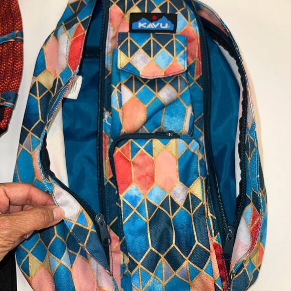 Kavu Rope Sling Backpack Bag Stained Glass Print Multi Pocket main image 7